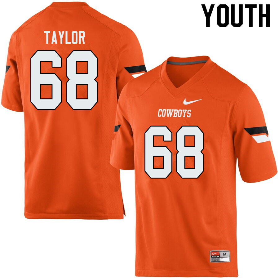 Youth #68 Lane Taylor Oklahoma State Cowboys College Football Jerseys Sale-Orange